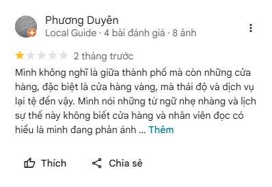 Vàng Bạc Kim Chung Thanh Hóa: Khách hàng bỏ tiền… mà thấy “mất quyền” đánh giá 1 sao cả núi
