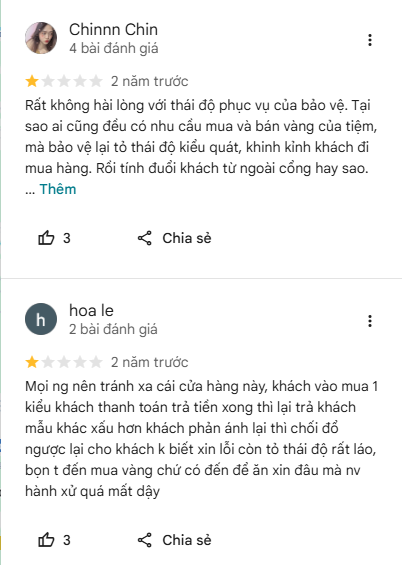 Vàng Bạc Kim Chung Thanh Hóa: Khách hàng bỏ tiền… mà thấy “mất quyền” đánh giá 1 sao cả núi